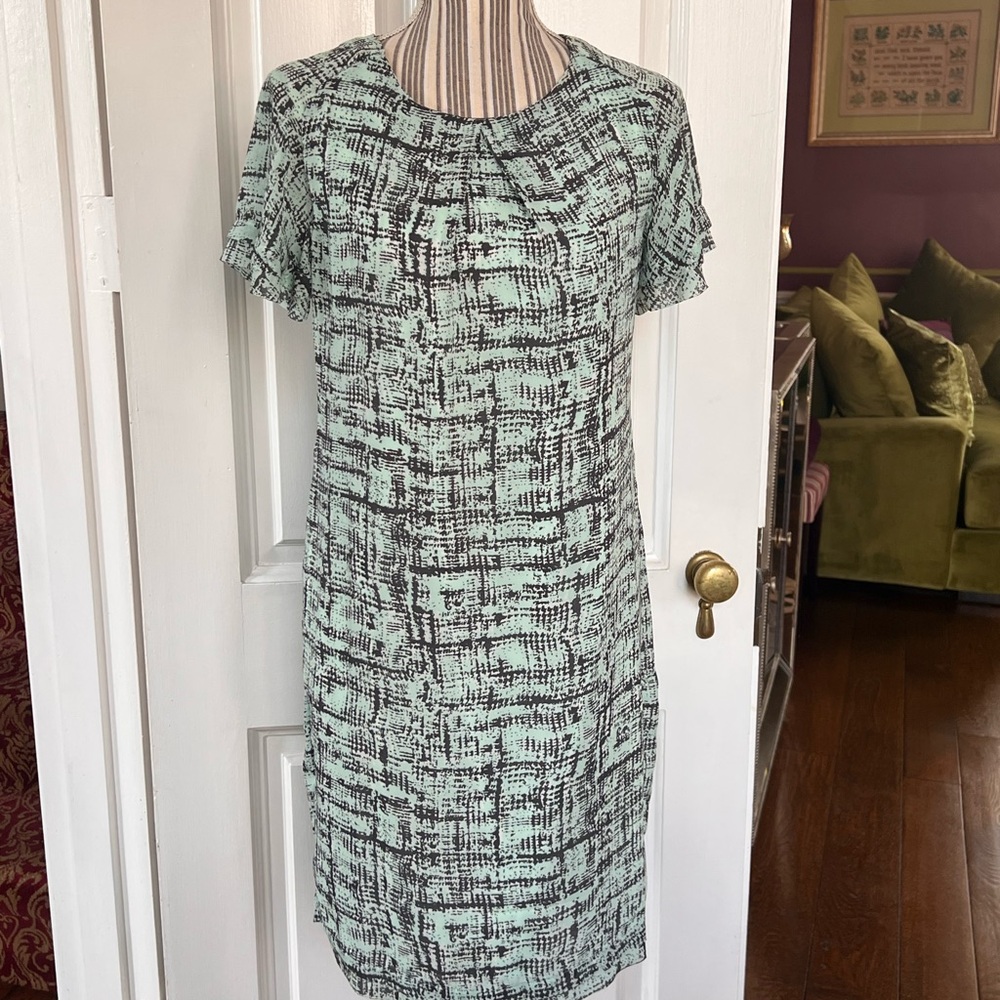 Mint Green Patterned Dress Banana Republic XS NWT spring shift D321